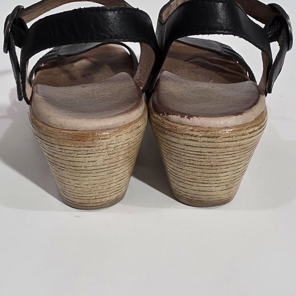 Dansko Wedge Ankle Straps Sandals Black Sz Eu 38 USA 8 - Picture 4 of 12